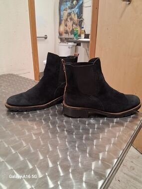 Black Suede Chelsea Boots for Women